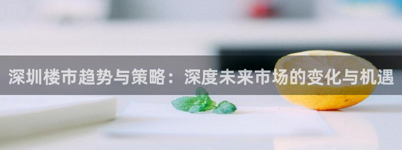 和记h88game官网：深圳楼市趋势与策略：深度未来市场的变