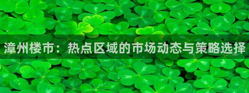 香港和记集团官网：漳州楼市：热点区域的市场动态与策略选择